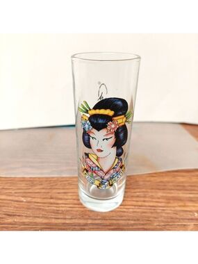 Vintage* Ed Hardy by Christian Audigier "Kiss of Death" Geisha Shooter Glass